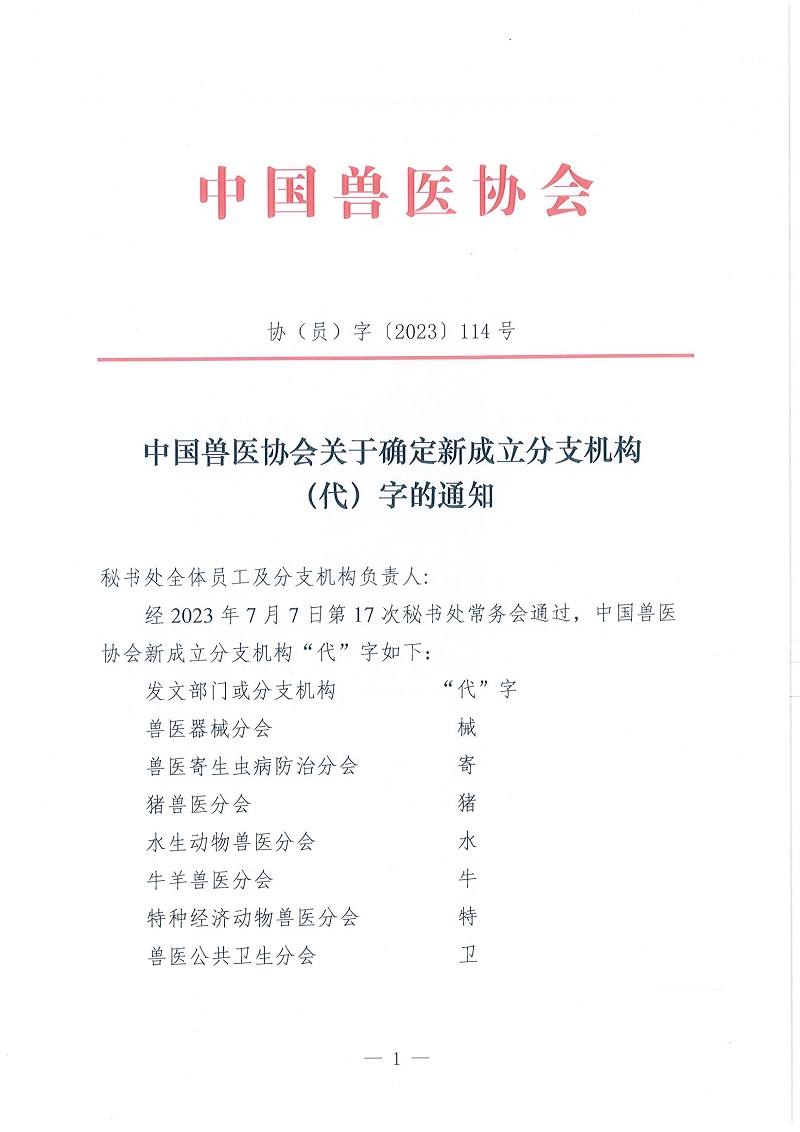 协（员）字〔2023〕114号——幸运彩网址
关于确定新成立分支机构（代）字的通知_页面_1.jpg